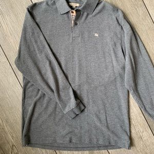Burberry London, grey polo sweater, size L